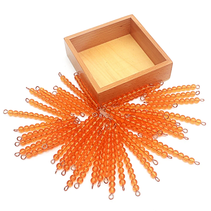 Montessori Golden Beads Set 45 Pieces for Decimal System Math Learning