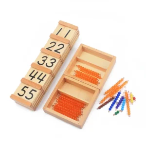 Montessori Counting Beads Set, Teens Symbol Linear and Skip Counting Math Toys