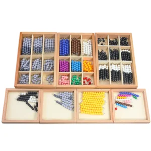 Montessori Wooden Checker Beads Board Game for Children Educational Toy