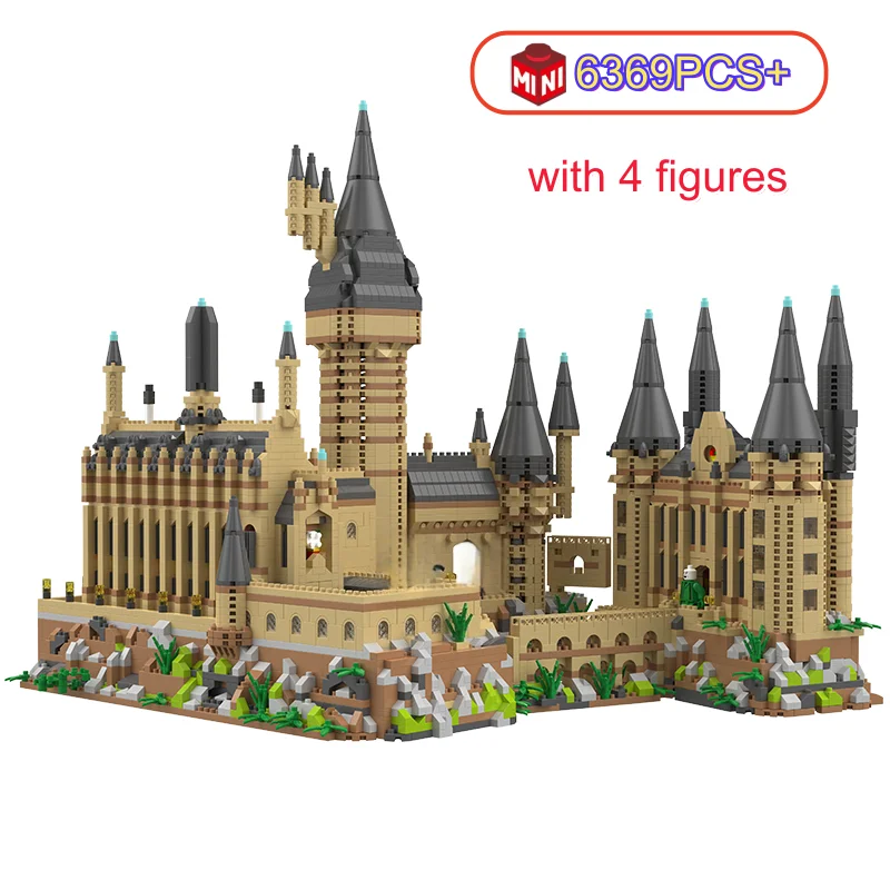 Magic Castle Micro Building Blocks with LED Light Street View Architecture Model Kit