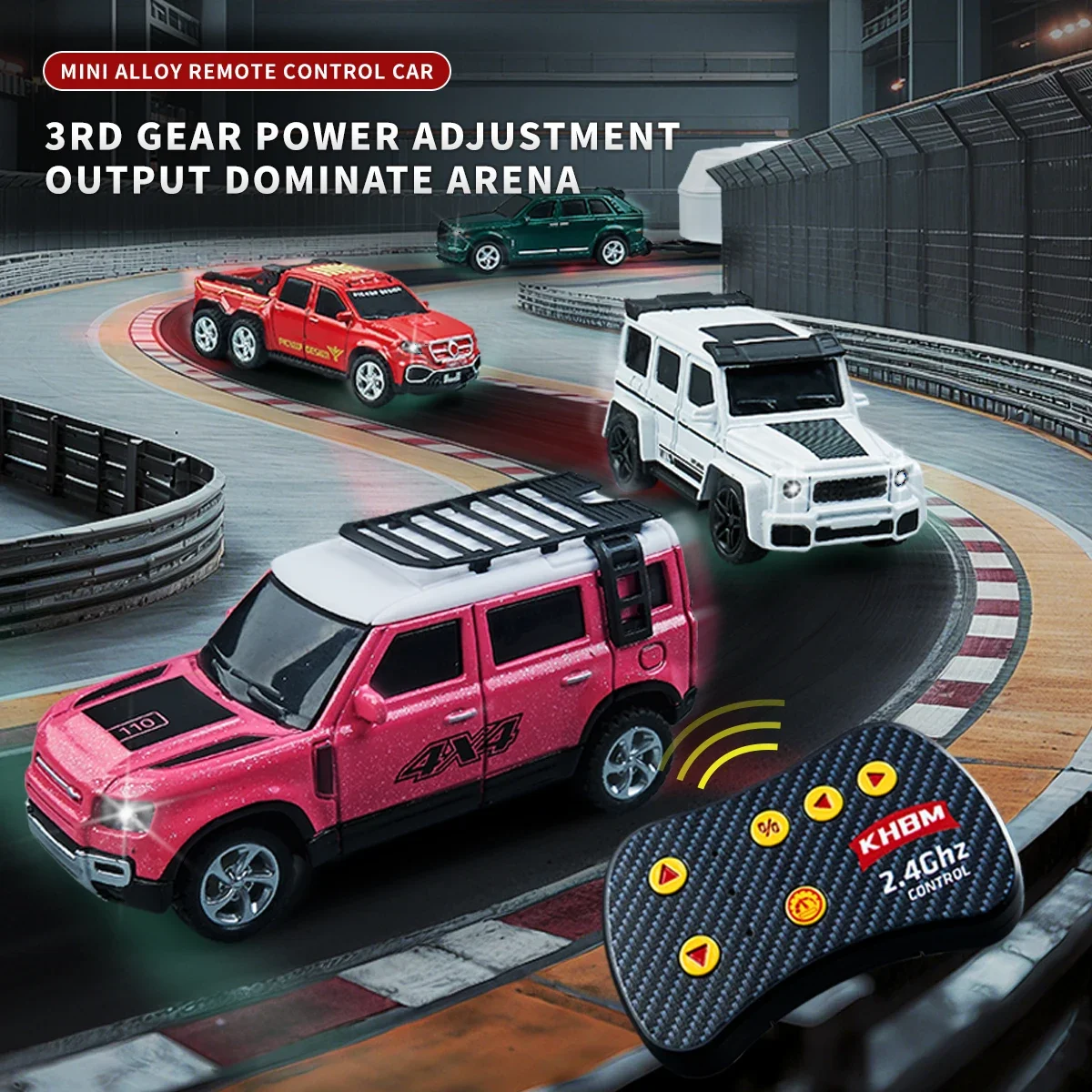1/64 Remote Control Car Alloy Mini RC Vehicle with 60 Minute Battery Life - 2