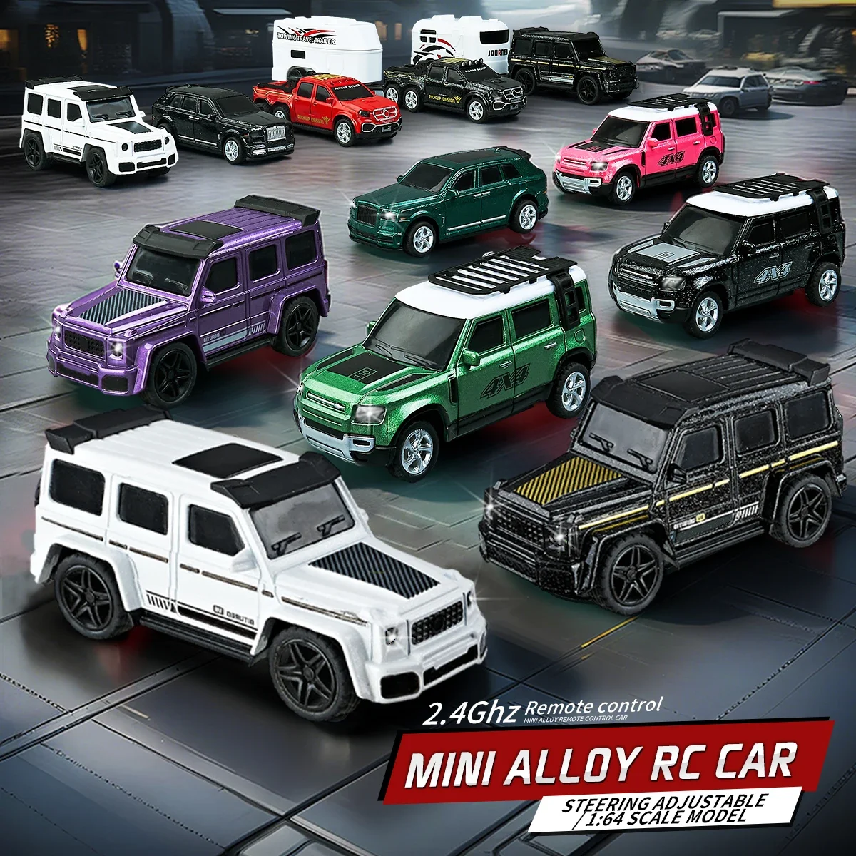 1/64 Remote Control Car Alloy Mini RC Vehicle with 60 Minute Battery Life - 3