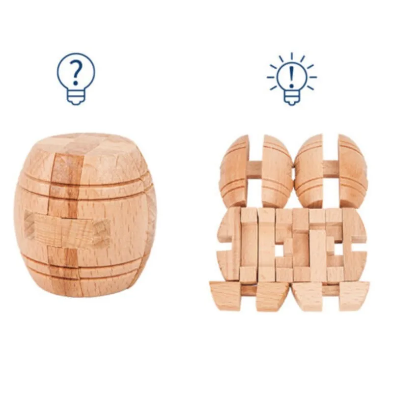 Wooden Lu Ban Lock Brain Teaser Puzzle Educational 3D IQ Game for Kids and Adults - 5
