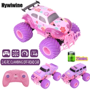 Pink RC Car Pickup Truck, Electric Climbing Stunt Toy for Kids