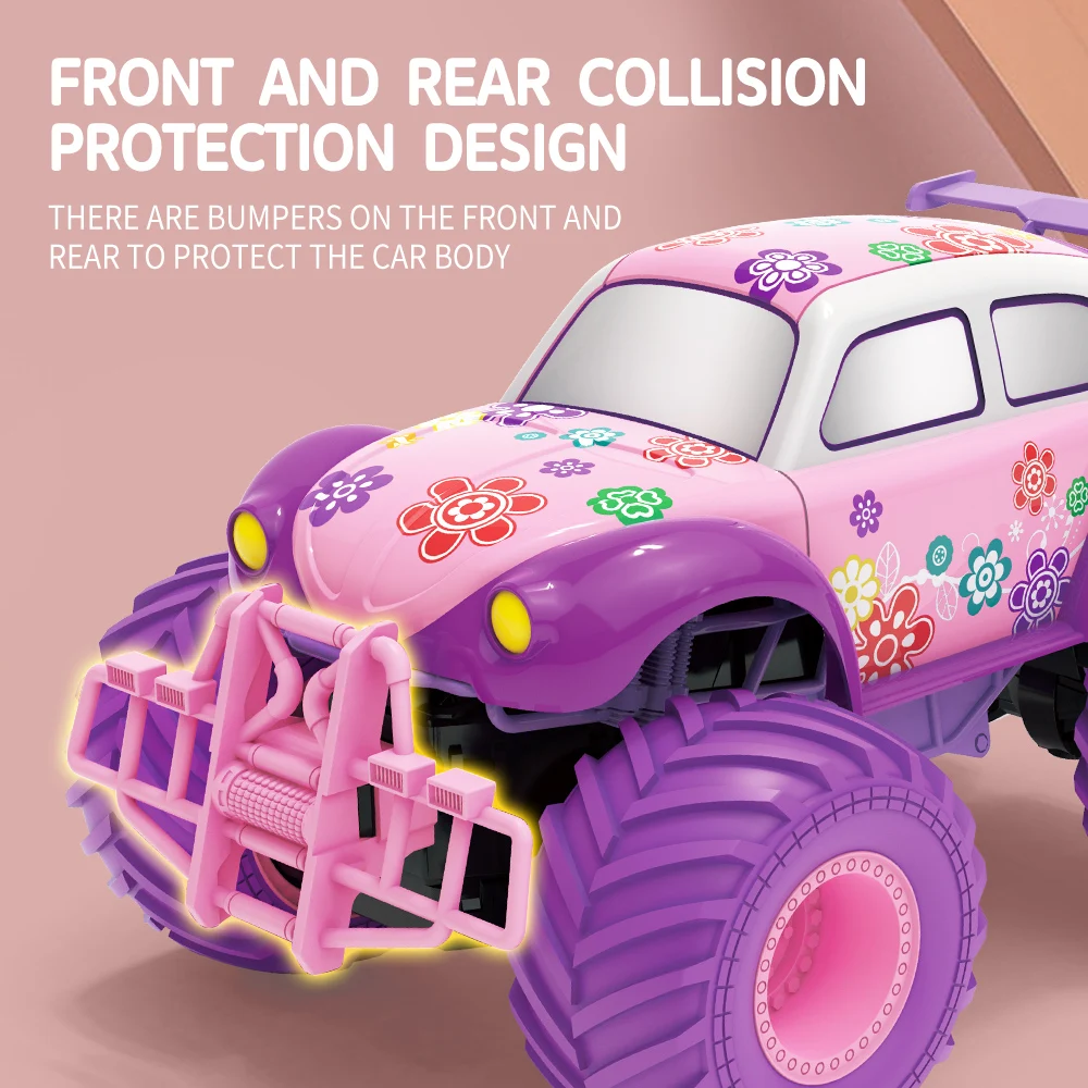 Pink RC Car Pickup Truck, Electric Climbing Stunt Toy for Kids - 5