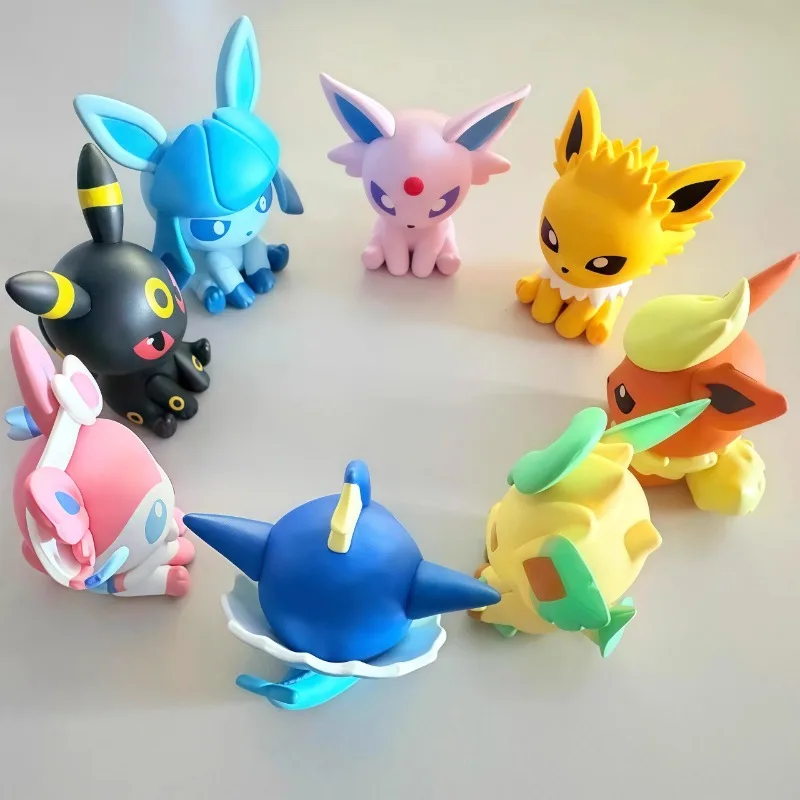 Eevee Family Figure Set - Pokemon Anime Collectible Mini Dolls - 3