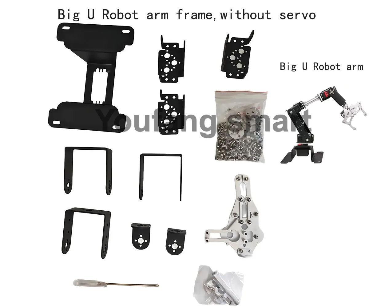 6 DOF Robotic Arm Kit Programmable DIY Robot with Servo Motors and Controller - 6