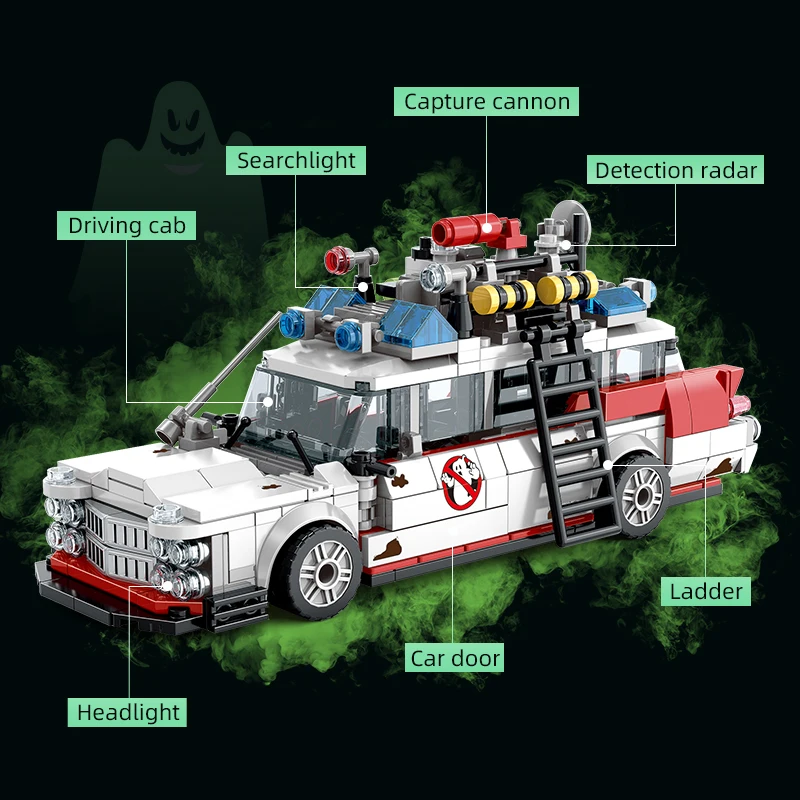Ghostbusters Ecto-1 Building Blocks Kit STEM Educational Model - 2