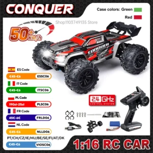 1:16 Scale 4WD Remote Control Car 50km/h High Speed Off-Road Monster Truck