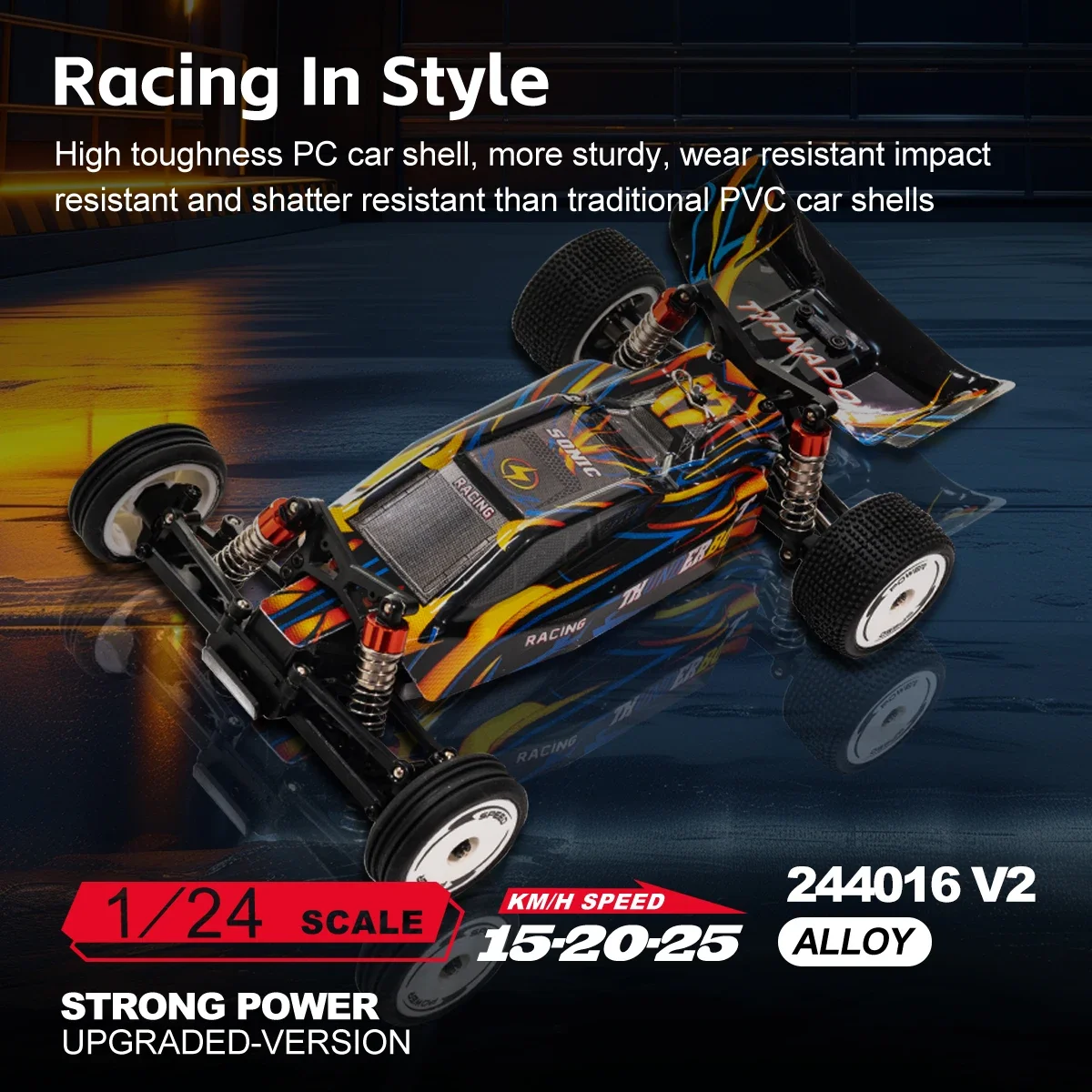 1:24 Electric 2WD Racing Car with Gyro and 25KM/H Speed - 2