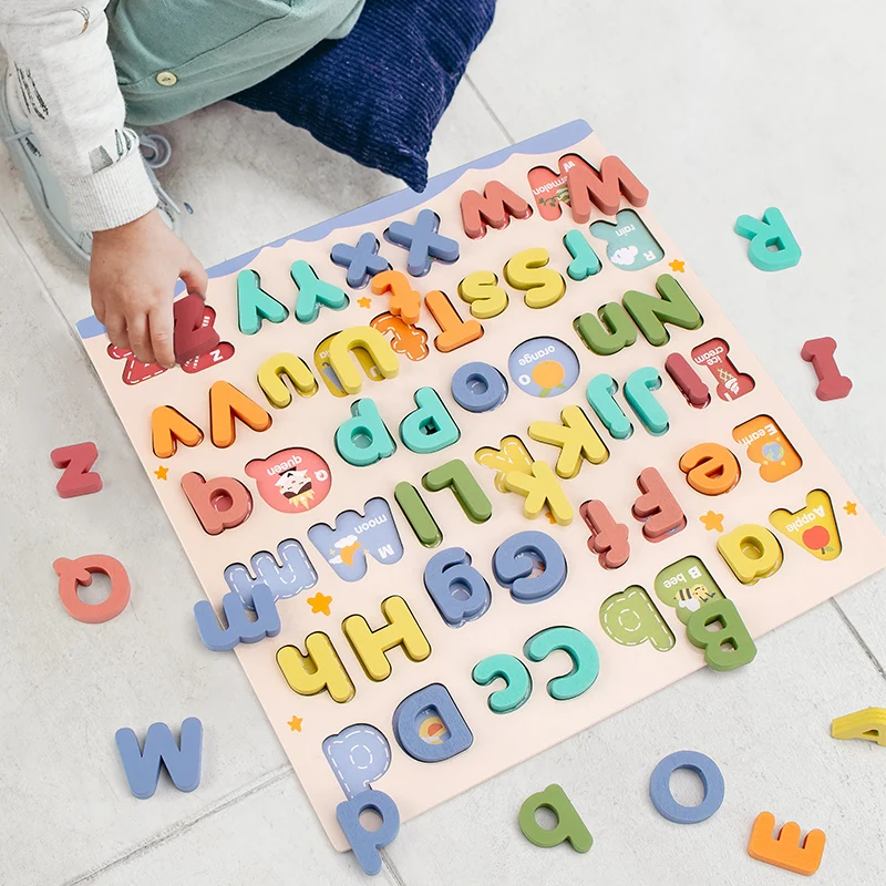 Wooden ABC Alphabet Puzzle with Uppercase and Lowercase Letters - 3