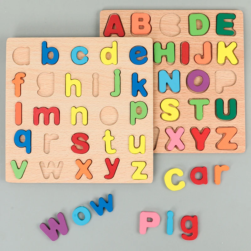 Wooden ABC Alphabet Puzzle with Uppercase and Lowercase Letters - 6
