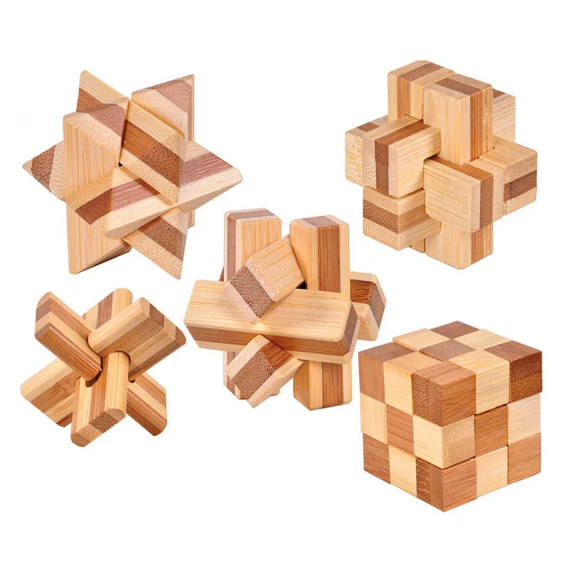 Wooden Kong Ming Lock 3D Brain Teaser Puzzle Educational Toy - 4