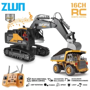 Remote Control Excavator Alloy Construction Vehicle 16CH RC Toy