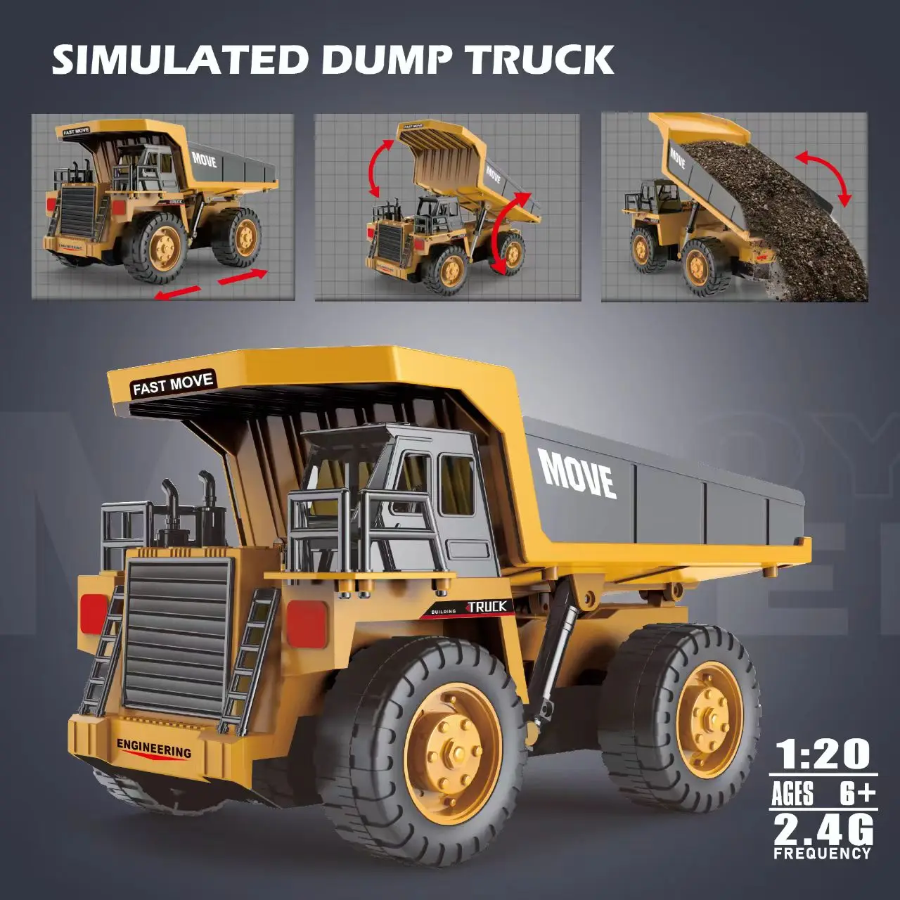 Remote Control Excavator Alloy Construction Vehicle 16CH RC Toy - 5