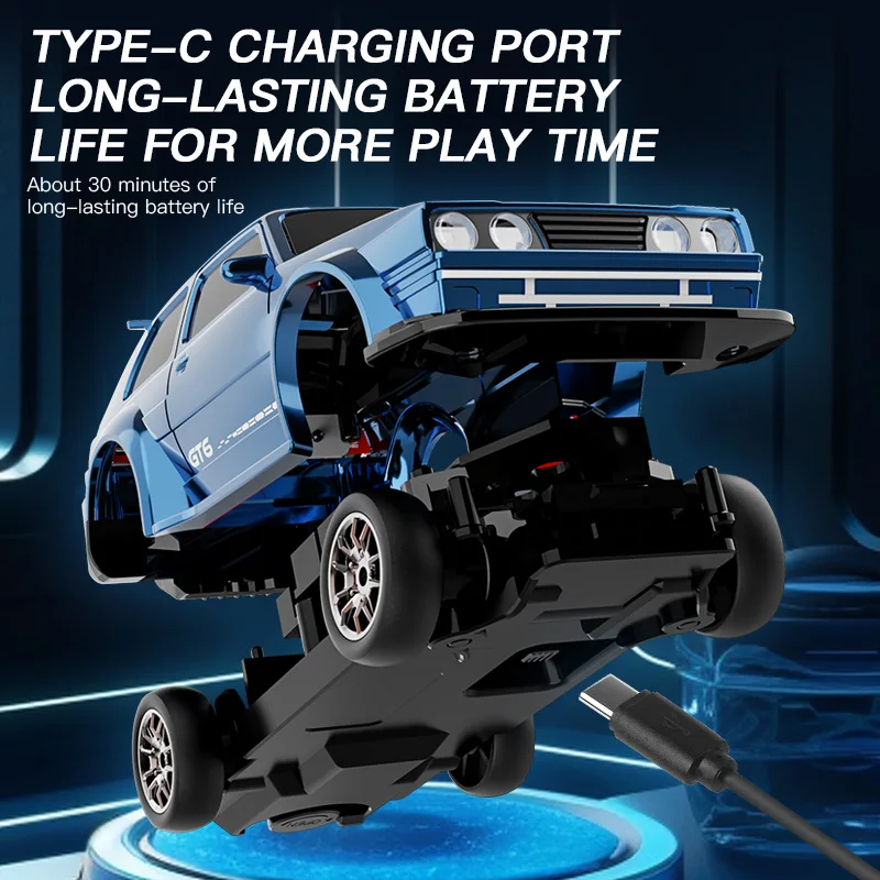 1:43 4WD Drift RC Car with Gyroscope and LED Lights - 4